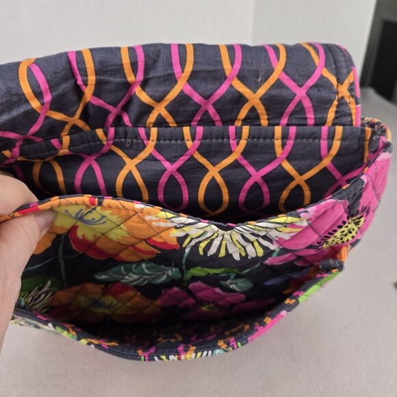 Vera Bradley On The Go Crossbody Jazzy Blooms 2013 Shoulder Bag Hipster Cotton - Picture 8 of 9